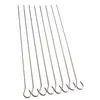 Brocheta de cuello de pato acero inoxidable gancho en forma de 9 brocheta para barbacoa aguja de cola de ganso aguja para pato asado estufa colgante barbacoa brocheta para mala tang