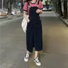 Falda de Peto de Mezclilla con Abertura para Mujer Primavera y Otoño Nueva Holgada de Cintura Alta de Longitud Media Talla Grande para Chica Gorda Vestido Largo Moderno
