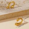 Pendientes de acero de titanio con diseño sencillo y ahuecado, combinables con todo, estilo frío, temperamento, pequeños, con sentido avanzado.