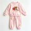 Conjunto casual de outono para meninas 2026 novo estilo moletom fofo e calça de moletom conjunto de duas peças dopamina para passeios