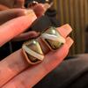 Pendientes de metal con diseño de minoría de alta gama, de moda, retro, de colores lisos y a juego, con temperamento femenino, geométricos y combinables