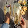 Sandalias de Moda para Mujer 2025 Nuevo Verano Fondo Plano Talla Grande 36-43 Color Sólido Casual Sandalias de Hebilla para Mujer