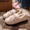 Chinelos de Algodão Impermeáveis para Mulheres Outono e Inverno 2025 Novos para Casa Interna Sola Grossa Quente Forro de Lã Calcanhar de Bolsa Antiderrapante Sapatos de Algodão