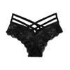 Roupa Íntima Feminina Sexy Jacquard de Rosa Vazado Tamanho Grande Calcinha Tentação Vazada Calça Feminina com Tiras Cruzadas 8033