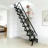 Escalera plegable de acero para pegar en la pared escalera para pared de ático escalera para pared interior de casa escalera de giro lateral