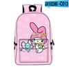 Mochila escolar periférica con estampado 3D de Sanrio Melody, mochila de gran capacidad con estampado completo.