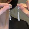 Pendientes Geométricos de Triángulo con Microincrustaciones de Circonita de Diseño de Nicho, Pendientes Versátiles y Elegantes