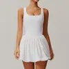 Vestido Esportivo Dois em Um Transfronteiriço para Mulheres, Anti-Exposição, Corrida ao Ar Livre, Fitness, Saia Floral com Sensação de Pele, Saia de Tênis
