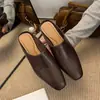 Mules de Solado Grosso com Costas Abertas Estilo Simples 2026 Cor Sólida Bico Quadrado Feminino para Uso Externo Slip-on Salto Anabela