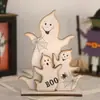 Decoraciones de Escritorio para Habitación de Halloween Transfronterizas Escoba de Elfo Accesorios para Fiesta de Brujas Artesanías de Madera
