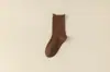 Nuevos Calcetines Holgados de Color Sólido Otoño e Invierno Calcetines de Maternidad Calcetines Transpirables de Media Pantorrilla para Mujer Tendencia Simple Calcetines Zhuji Venta al por Mayor