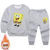 Conjunto de Suéter Forrado de Polar para Niños y Niñas Otoño e Invierno 2023 Algodón para Niños Top Holgado Pantalones Conjunto Casual de Dos Piezas