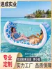 Flotador de Agua Inflable de PVC Doble con Toldo Cama Flotante para Piscina Isla Flotante Plegable para Fiesta de Ocio