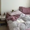 Juego de ropa de cama de cuatro piezas de algodón puro terciopelo de leche versión AB para otoño e invierno, funda de edredón de forro polar coral engrosada, sábana, sábana bajera juego de tres piezas