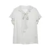 Atacado Primavera 2026 Novo Estilo Europeu e Americano Feminino Manga Curta Camisa Decorada com Bolinhas e Laço 26158
