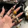 Funda para Teléfono Móvil con Cadena de Accesorios Gatito Estampado Leopardo Marrón Retro Correa para Cámara CCD Cuerda de Bolso Anti-Pérdida