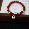 Pulsera Natural de Cristal Ágata Roja Bolsa de la Suerte Transferencia Regalo de Año Nuevo Joyería de Mano de Gama Alta Nicho para Mujeres