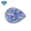 Huagang Gema Pera Sintética Ópalo Ópalo Piedra Suelta Ópalo Artificial Anillo Forma de Gota Fondo Plano Diamante Op40