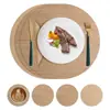 Esterilla Occidental Cuadrada con Patrón Tejido Esterilla para Comedor en Casa Esterilla para Tazón Esterilla de Cuero para Mesa de Comedor de Hotel Esterilla Aislante Impermeable y a Prueba de Aceite