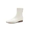 Botines de Estilo Coreano para Viajes Cómodos con Suela Silenciosa, Adelgazantes, Otoño/Invierno 2026, Tacón Bajo Grueso, Punta Cuadrada Delicada, Elásticos que Envuelven la Pierna, para Mujer