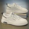 Zapatos de Hombre Primavera Nuevos Versátiles Blancos Zapatillas Casuales para Hombre Transpirables sin Cordones Perezosos Impermeables de Cuero para Hombre