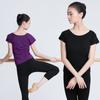 Top de Danza de Manga Larga para Mujer Adulta Ropa de Práctica de Ballet Blanco Maillot de Gimnasia Ajustado de Cuello Redondo Ropa de Práctica