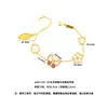 Conjunto Estilo Vintage de Luxo Leve com Colar Borboleta Flor Pérola Branca, Pulseira Borboleta Rosa-Roxo Feminina, Brincos e Anel