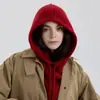 Balaclava de Cor Sólida Pulôver de Tricô Aquecedor de Pescoço com Cordão, Chapéu de Tricô à Prova de Vento e Quente para Outono e Inverno Proteção para Orelhas Feminino