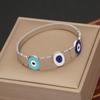 [Bingmeng] Nova joia europeia e americana pingando óleo Pulseira de olho personalidade pulseira de aço inoxidável B492