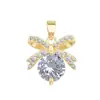 Oro Cobre Estrella Dorada Lazo de Diamante Exquisito Moderno Comercio Exterior Transfronterizo DIY Joyería Cobre Circonita Incrustación de Micro Elementos Accesorios de Colgante