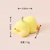 Pingente de Pato Amarelo Fofo Flocado em Resina Chaveiro Artesanal DIY Acessório de Decoração de Carro Pequeno Acessório