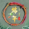 Pulsera Roja Tradicional para Mujer con Borlas para el Festival del Bote del Dragón, Pulsera de Cuerda de Cinco Colores, Pulsera Hecha a Mano de Estilo Étnico al por Mayor