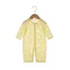 Ropa de Bebé Verano Malla Transpirable Cárdigan para Bebé Pijama Mono Delgado Ropa para Aire Acondicionado Tipo Mono de Manga Larga A3