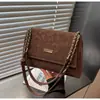 Bolsa Grande Transfronteriza para Mujer Moda Nueva Otoño e Invierno 2026 Bolso de Mujer Bolso de Hombro con Cadena Texturizada Bolso Tote Cruzado
