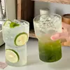 Copo de vidro com cintura para bebida fria, copo de água em camadas para café gelado Americano e suco de alto borossilicato, estoque de fábrica disponível para personalização