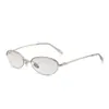 Gafas de Sol Ovaladas con Medio Marco Metálico Plateado, Color Degradado Gm, Primavera y Verano 2026, Gafas de Sol Coreanas de Alta Gama y Exquisitas para Tomar Fotos para Mujer