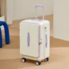 Maleta de ruedas transfronteriza, maleta de viaje de PC, equipaje de gran capacidad con protección de contraseña, ruedas giratorias silenciosas, diseño de apertura frontal, maleta de mano