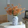 Flor de ameixeira margarida de 5 pétalas cruzada em tecido de seda flor artificial decoração de casa casamento ornamento sensação de alta qualidade flor de simulação atacado