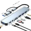 Hub USB Transfronterizo Adaptador 7 en 1, Divisor Tipo C para Portátil 3.0 Uno a Cuatro, Personalización OEM