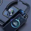 Cargador de Coche Nuevo, Cargador de Coche de Uno a Tres, Carga Súper Rápida, Cargador de Coche con Pantalla Digital, Cable Integrado, Cargador de Coche de Aleación de Aluminio