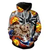 2025 Transfronterizo Nuevo Otoño e Invierno 3D Anime Dragon Ball Estampado Talla Grande Holgado Sudadera con Capucha Sudadera de Manga Larga Chaqueta
