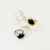 Anel de Pedra Natural Design Feminino Nicho Simples Galvanizado Ouro 18K Ins Anel Estilo Igual 2025 Novo