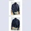 Chaqueta de Color Sólido Estilo Americano Primavera/Otoño, Ligera para Exteriores, Casual, Ropa de Trabajo, Cuello Alto, Chaqueta Corta Versátil para Hombre con Doble Cremallera