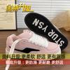 Zapatos de Pan Rosados Nicho Estilo Coreano para Mujer Tendencia Ins 2025 Primavera Nuevo Estudiante Zapatillas Casuales Versátiles Zapatos Blancos
