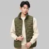 Chaleco ligero de plumas para pareja, chaqueta deportiva exterior transfronteriza, cuello alto, estilo deportivo ligero para commuting, chaleco exterior