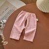 Pantalones de Bebé Verano Algodón Clase A Ropa para el Hogar Bebé Delgados Abiertos Capri Pantalones Transpirables Antimosquitos para Niños