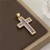 Pulseira Colar Cruz Pingente Zircônia Deslumbrante Exclusivo Transfronteiriço Pingente para Colar Acessórios de Joias Artesanais DIY