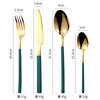 Cuchillo, tenedor y cuchara de acero inoxidable, apto para uso doméstico, cuchara de sopa con mango cuadrado, cuchillo y tenedor para carne de restaurante, vajilla chapada en oro.