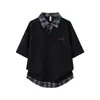 Camisa Polo de Peso Pesado Verano para Hombre Manga Corta Camiseta Simple Holgada Versátil de Moda Marca Cuello Solapa Media Manga Camiseta de Estudiante