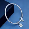 Pulsera de Cobre Blanco Plateado Anillo Plateado para Mujer Pulsera de Campanilla Marca Fu para Mujer Joven Pulsera Cerrada Sólida para Novia